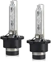 Veulrn D4S HID Bulbs, Xenon Replacement Bulb 35W 6000K White High Low Beam for, Pack of 2 (6000K)