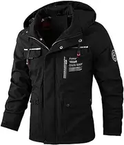 [Generic] Men'S Ski Jacket Winter Warm Waterproof Windbreaker Hooded Lightweight Outerwear With Pockets For Hiking Traval