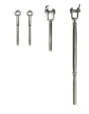 Balustrade Kit Stainless Steel Wire Rope DIY Swage/Jaw Fork Turnbuckle per ea.