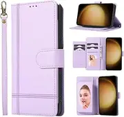 [YocoverTech] for Google Pixel 8a 5G,for Pixel 8a 5G Wallet Case[5 Card Slots+a Pocket+Mirror] PU Leather Folio Flip Magnetic Cover-Purple