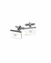 $250 Bey-Berk Mens Silver Tone Monogrammed Formal Cufflinks Wrist Dress Cuffs