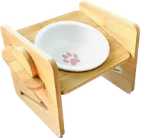 在飛比找松果購物優惠-W型可調式寵物碗架 貓咪碗架 可調節高度寵物碗架 寵物木碗架