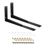 Shelf Brackets, 2Pcs 200x445mm Cold Rolled Steel Floating Shelves Bracket(Black)