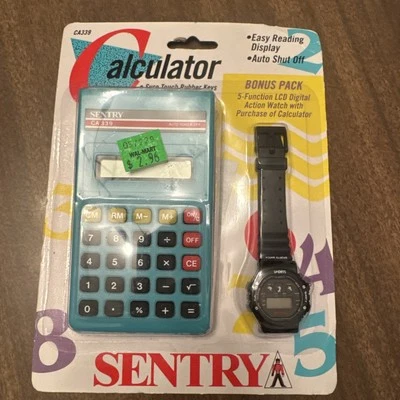 ￼1990’s Sentry Calculator Ca 339 Watch Combo