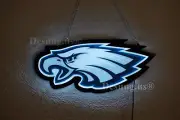 Philadelphia Eagles Man Cave 2D LED 14" Neon Sign Light Lamp Wall Decor Bar Open