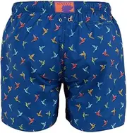 [Gallo] Men's Blue Swimming Shorts with Parrot Pattern
