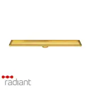 Radiant Tile Insert Linear Shower Grate-100mmx800mm-74mm Outlet-Brushed Gold