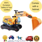 Kids Ride On Excavator Sand Digger with Helmet Children Toddler Pretend Play