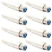 8 Pcs XLR 3-Pin Female to 6.35mm 1/4" Stereo Female Microphone Adapter Connector