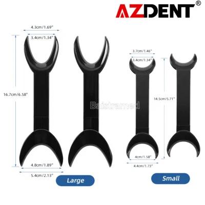 AZDENT Dental Intraoral Cheek Lip Retractor Double-headed T-Shape Opener Black