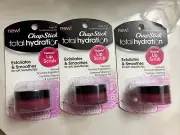 (3) ChapStick Total Hydration Natural Lip Scrub Sealed 0.27 oz Each Sugar Plum
