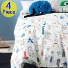 Hiccups Kids Little Monsters DOUBLE Bed Quilt Cover Set. 4 Piece.