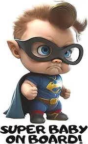 LOL Collection 3D Super Baby on Board Sticker for Cars - New Generation - - Large 7 Inches Safety Baby Sign