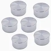 Jindizi Metal Gas Stove Knobs, 6Pack 6mm Zinc Alloy Control Knob Oven Switch Universal Silver Gas Stove Control Knobs for Oven Cooktop Gas Stove