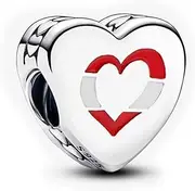 [PANDORA] Moments 792015C00_E060 Austrian Flag Charm Sterling Silver Compatible Moments Bracelets, One size, Sterling Silver, No Gemstone