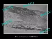 OLD POSTCARD SIZE PHOTO OF OMEO VICTORIA TOWN COVERED IN SWON c1900 1