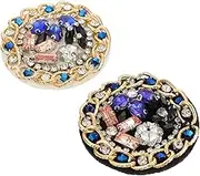 Beatifufu 2 Pcs Rhinestone Crystal Applique Sewing Patches for Clothing Bags and Crafts Embroidered Decorative DIY Repair Material Lightweight and Durable Design Easy to Apply