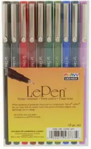 4300-10B Marvy LePen Marker, Micro Fine Plastic Tip, Dark Colors, Pack of 10
