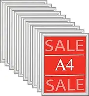 10 x A4 Snap Frame Silver Wall Mount Aluminium Clip Frames Display Holder Picture Frames Posters