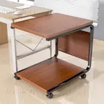 打印機置物架電腦桌旁雙層主機收納架可移動辦公工位落地主機託架