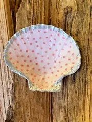 Assorted Shapes/Polka Dots/Patterns Decoupage Seashell Dishes | Approx 4"