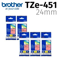 在飛比找Yahoo奇摩購物中心優惠-【5入組】brother 原廠護貝標籤帶 TZe-451 (