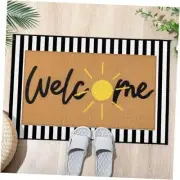 2 Pcs Spring Door Mat Summer Outdoor Non Slip Wildflower Hello Sunshine