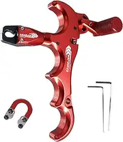 xxiaojun Compound Bow Aid Releaser and D Loop Rope，Adjustable Can Rotate 360° Thumb Release Bow Aluminum Alloy Aids，Archery Release Aids