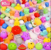 80pcs Kawaii Squishies, Mochi Squishy Toys Prizes Goodie Bag Fillers Easter