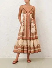 Zimmermann Maxine Plunge Maxi Dress BNWT Size 3