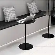 Outdoor Bistro Table Pub Table Round Coffee Table Living Room Table Side Sofa Cocktail Table with Black Leg and Base Small Bar Table Dining Table(60x72cm)