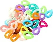 SAFIGLE 150pcs Plastic Clip Lanyard Chains Rings for DIY Clip Hook Cable Chain Links Clip Chain Link Clip Hooks Colored Lanyards Colorful Jewelry Necklace Lanyard DIY Bag Chain Strap