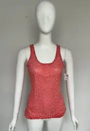 Charlotte Russe Orange Coral Leopard Print Top Size S Woman’s NWT