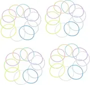 [BATHVEVE] Silicone Glow in Dark Bracelet Luminous Jelly Bangle for Girls Retro Disco Style Stretchable Wristband for Event