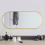 Gold Oval Wall Mirror 70x30 cm Decorative Accent Home Decor