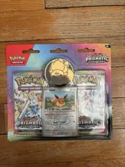 Pokemon TCG: Scarlet & Violet-Prismatic Evolutions Eevee Card, Coin & 2 Booster