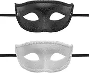 2 Pack Masquerade Mask for Men And Women, Venetian Masquerade Mask Couples Set, Party Masks for Adults Masquerade Black & White