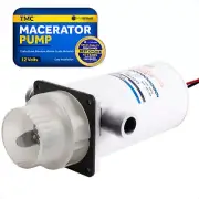 TMC Electric Toilet Macerator Waste Pump with Clamp-On Hose Connection 12V