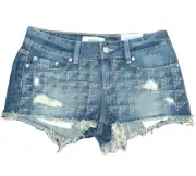 Victoria's Secret Pink Denim Cheeky Cut-off Shorts Distressed Look Sz 2 Nwt