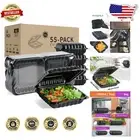 Stackable 34 oz Clamshell Food Containers - Perfect for Takeout & Meal Prep