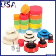 29Pc/Set Drill Buffing Buffer Polishing Pad Mix Size M14 Backing Pad Adapter USA