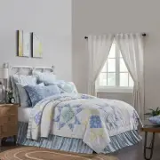 Jolie Queen Quilt Cotton 8 Point Star Patchwork Hand Quilting Blue Green
