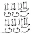 12PCS Dangle Belly Button Ring Surgical Steel Navel Bar Piercing Jewelry Set