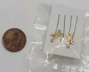Scissors Earrings Pierced Small Goldtone BNIP