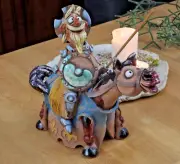 Don Quixote Incense Stick Holder Horse Rider Figurine Home Decor Midene Handmade
