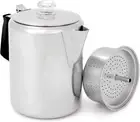 Percolator Coffee Pot I Glacier Stainless Steel with Silicone Handle for Camp...