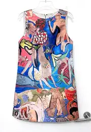 NWT Alice + Olivia x Domingo Zapata CFDA Printed Mini Shift Dress Paint People 8