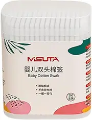 Cotton Buds for Baby - Double-Ended Buds for Ears with Storage Case,Wooden Sticks, Cleaning Tools for Hygiene and Beauty Care