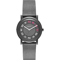 在飛比找Yahoo奇摩購物中心優惠-DKNY 紐約派對都會腕錶-灰黑x桃紅/34mm