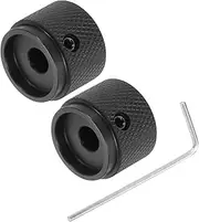 uxcell 2PCS Guitar Knobs Metal, Volume Tone Control Dome Knobs 1/4" x 7/8" x 0.6" Potentiometer Knobs with Wrench for Electric Guitar Bass, Matte Black